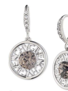 Givenchy Crystal Logo-Frame Coin Drop Earrings